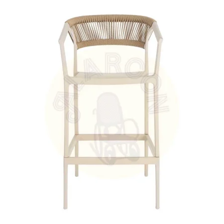Taburete-silla de polipropileno y cuerda beige 55.80x59.80x104.50cm - Ixia - 616274IX - foto-secundaria-1