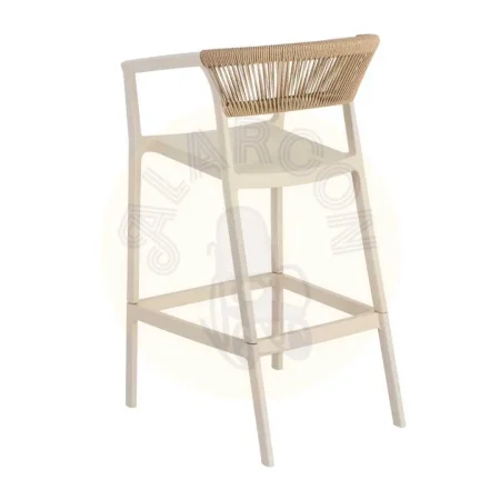 Taburete-silla de polipropileno y cuerda beige 55.80x59.80x104.50cm - Ixia - 616274IX - foto-secundaria-3