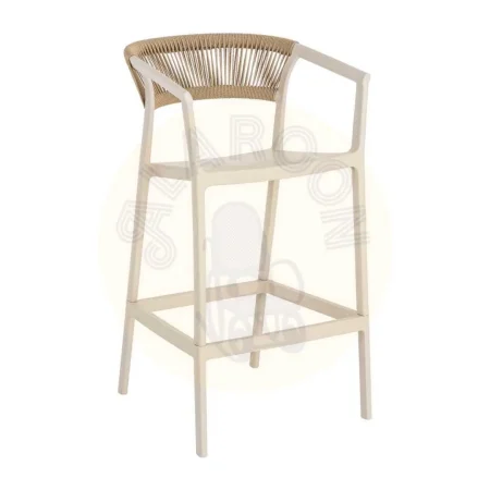 Taburete-silla de polipropileno y cuerda beige 55.80x59.80x104.50cm - Ixia - 616274IX - foto-secundaria-4
