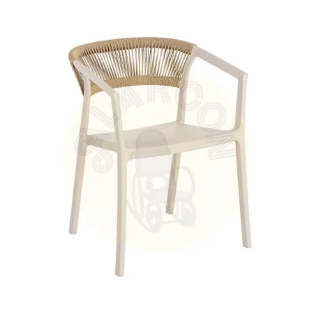 Taburete-silla de polipropileno y cuerda beige 55.80x59.80x104.50cm - Ixia - 616274IX - foto-secundaria-6