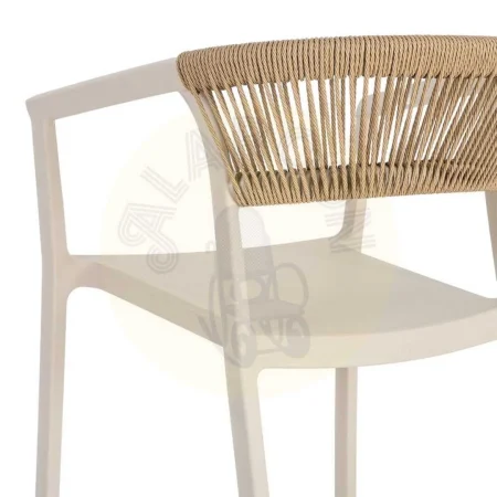Taburete-silla de polipropileno y cuerda beige 55.80x59.80x104.50cm - Ixia - 616274IX - foto-secundaria-7