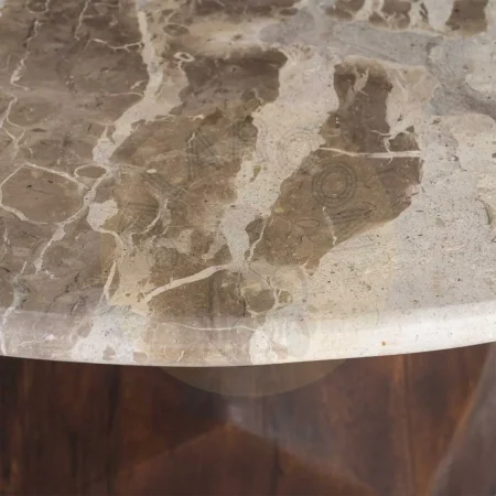 Mesa de centro en madera de mango y mármol para salón 90x90x40cm - Ixia - 616283IX - foto-secundaria-1