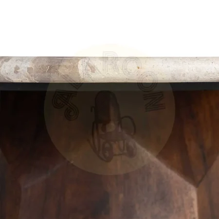 Mesa de centro en madera de mango y mármol para salón 90x90x40cm - Ixia - 616283IX - foto-secundaria-4