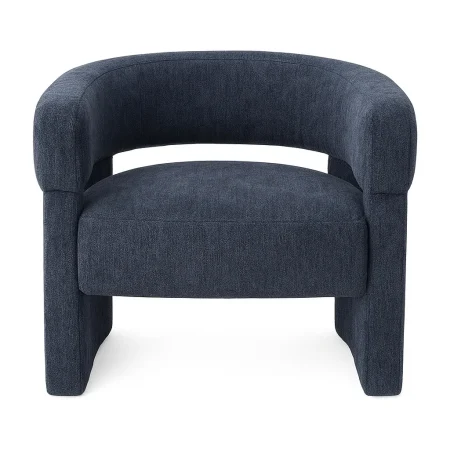 Sillón azul de tejido 100% poliéster con estructura de pino para salón 81x72x69cm - Ixia - 616330IX - foto-blanco