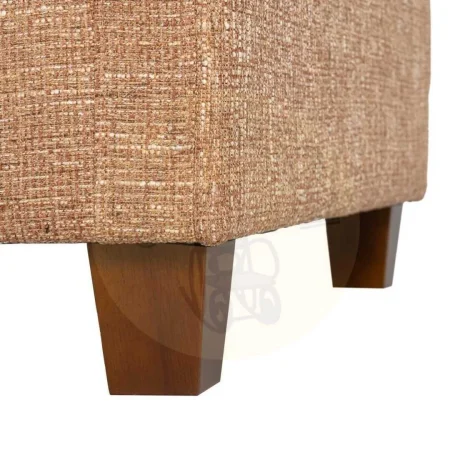Sofá 3 plazas ocre en tejido 100% poliéster estructura de madera patas en madera de caucho cojines desenfundables 221x90x87cm - Ixia - 616332IX - foto-secundaria-8
