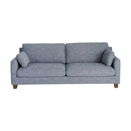 Sofá 3 plazas azul tejido 100% poliéster estructura y patas de madera cojines desenfundables 221x90x87cm - Ixia - 616333IX - foto-blanco