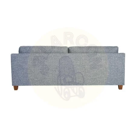Sofá 3 plazas azul tejido 100% poliéster estructura y patas de madera cojines desenfundables 221x90x87cm - Ixia - 616333IX - foto-secundaria-2