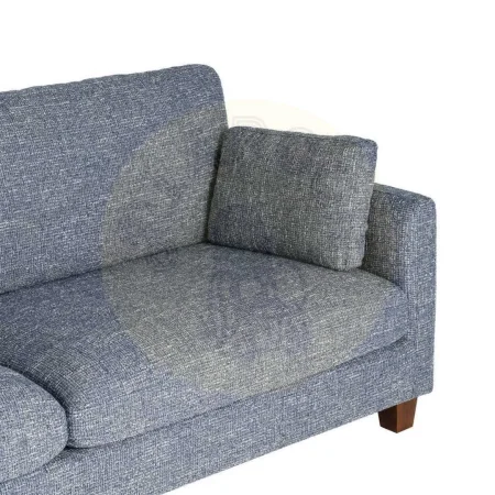 Sofá 3 plazas azul tejido 100% poliéster estructura y patas de madera cojines desenfundables 221x90x87cm - Ixia - 616333IX - foto-secundaria-3