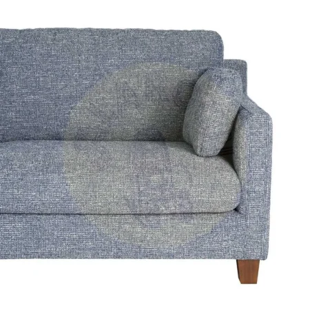 Sofá 3 plazas azul tejido 100% poliéster estructura y patas de madera cojines desenfundables 221x90x87cm - Ixia - 616333IX - foto-secundaria-5