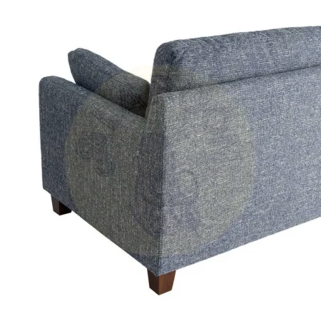 Sofá 3 plazas azul tejido 100% poliéster estructura y patas de madera cojines desenfundables 221x90x87cm - Ixia - 616333IX - foto-secundaria-7