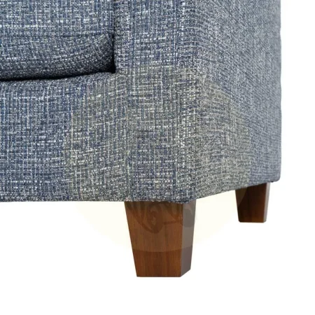 Sofá 3 plazas azul tejido 100% poliéster estructura y patas de madera cojines desenfundables 221x90x87cm - Ixia - 616333IX - foto-secundaria-8
