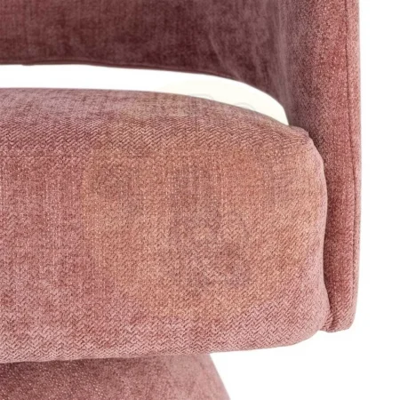 Sillón giratorio rosa en tejido y madera 71x68x72cm - Ixia - 616334IX - foto-secundaria-1