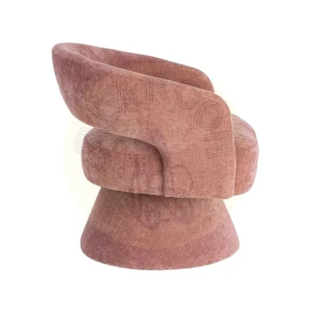 Sillón giratorio rosa en tejido y madera 71x68x72cm - Ixia - 616334IX - foto-secundaria-3