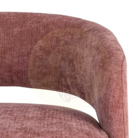 Sillón giratorio rosa en tejido y madera 71x68x72cm - Ixia - 616334IX - foto-secundaria-4