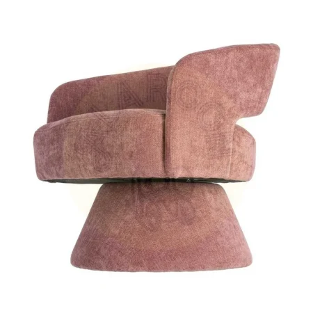 Sillón giratorio rosa en tejido y madera 71x68x72cm - Ixia - 616334IX - foto-secundaria-5