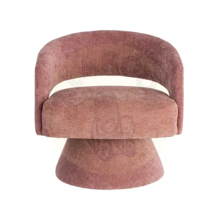 Sillón giratorio rosa en tejido y madera 71x68x72cm - Ixia - 616334IX - foto-secundaria-6