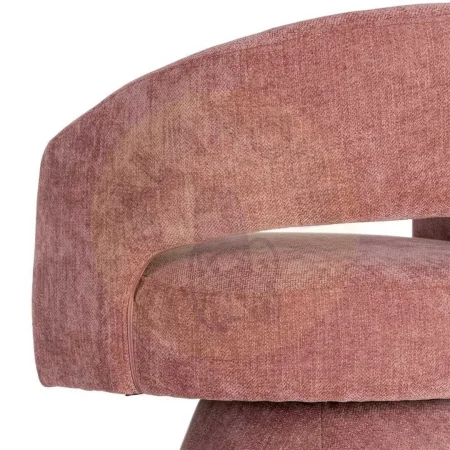 Sillón giratorio rosa en tejido y madera 71x68x72cm - Ixia - 616334IX - foto-secundaria-8