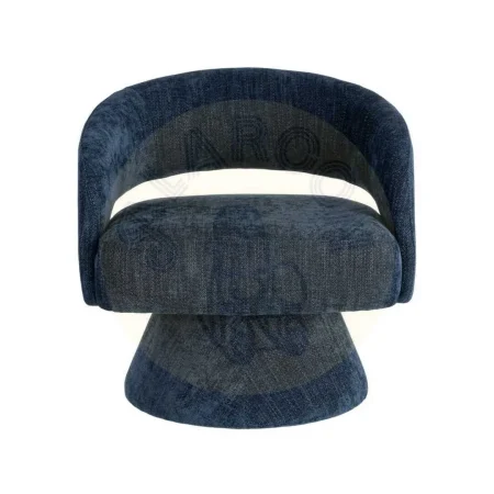 Sillón giratorio azul tapizado en tejido 100% poliéster con estructura de madera y hierro 71x68x72cm - Ixia - 616335IX - foto-secundaria-5