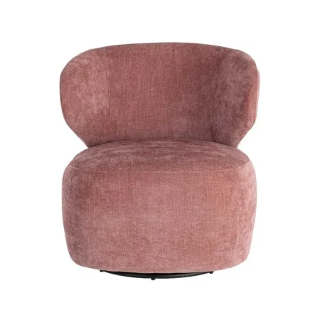 Sillón giratorio rosa en tejido y madera 73x68x74cm - Ixia - 616336IX - foto-blanco