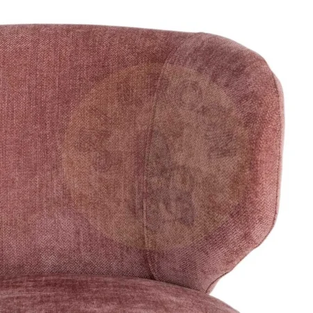 Sillón giratorio rosa en tejido y madera 73x68x74cm - Ixia - 616336IX - foto-secundaria-1