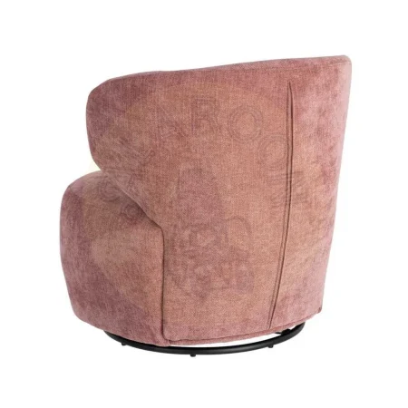 Sillón giratorio rosa en tejido y madera 73x68x74cm - Ixia - 616336IX - foto-secundaria-2