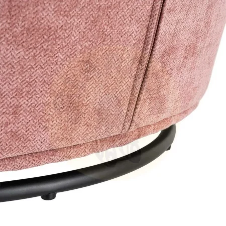 Sillón giratorio rosa en tejido y madera 73x68x74cm - Ixia - 616336IX - foto-secundaria-4