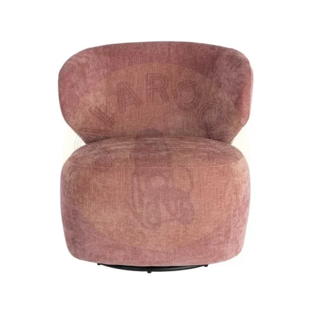 Sillón giratorio rosa en tejido y madera 73x68x74cm - Ixia - 616336IX - foto-secundaria-6