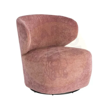 Sillón giratorio rosa en tejido y madera 73x68x74cm - Ixia - 616336IX - foto-secundaria-9