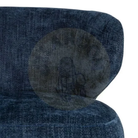 Sillón giratorio azul tapizado en tejido con estructura de madera y hierro 73x68x74cm - Ixia - 616337IX - foto-secundaria-1