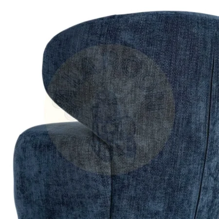Sillón giratorio azul tapizado en tejido con estructura de madera y hierro 73x68x74cm - Ixia - 616337IX - foto-secundaria-8