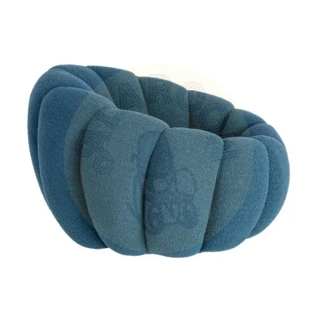 Sillón azul tapizado en tejido 100% poliéster con estructura de madera 92x89x61cm - Ixia - 616338IX - foto-secundaria-3