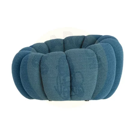 Sillón azul tapizado en tejido 100% poliéster con estructura de madera 92x89x61cm - Ixia - 616338IX - foto-secundaria-5