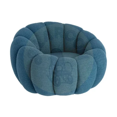 Sillón azul tapizado en tejido 100% poliéster con estructura de madera 92x89x61cm - Ixia - 616338IX - foto-secundaria-6