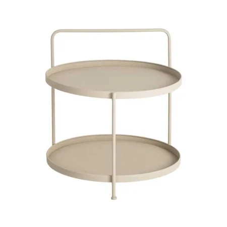 Mesita auxiliar beige de metal 56x56x60cm - Ixia - 616340IX - foto-blanco