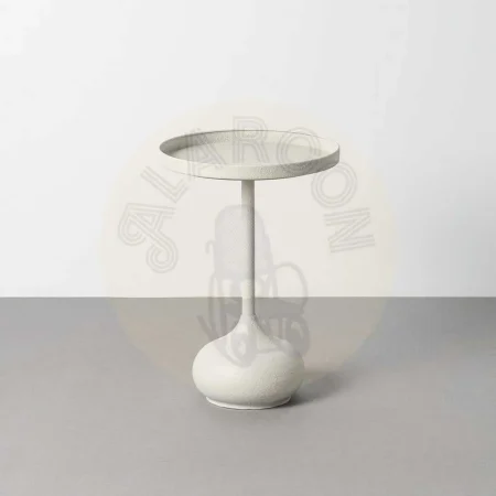 Mesita auxiliar blanca de metal 40x40x57cm - Ixia - 616341IX - foto-secundaria-5