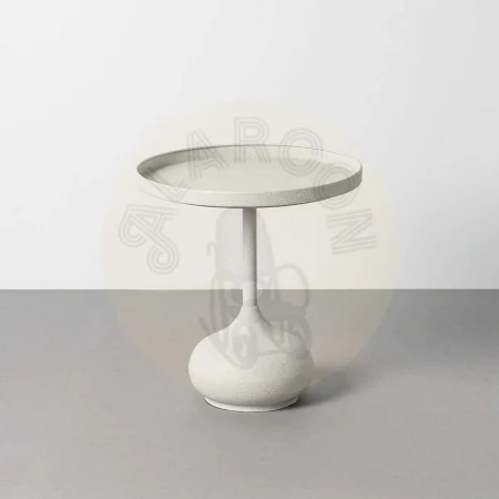 Mesita auxiliar blanca de metal 45x45x48cm - Ixia - 616342IX - foto-secundaria-6
