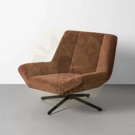 Sillón giratorio tapizado en tejido 100% poliéster con estructura metálica y rotación 360º 89x86x77cm - Ixia - 616362IX - foto-secundaria-10