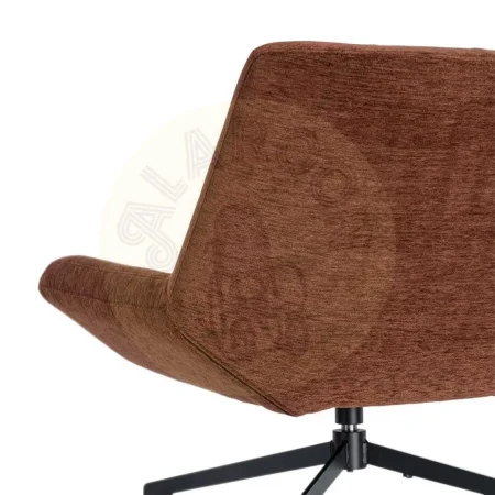 Sillón giratorio tapizado en tejido 100% poliéster con estructura metálica y rotación 360º 89x86x77cm - Ixia - 616362IX - foto-secundaria-2