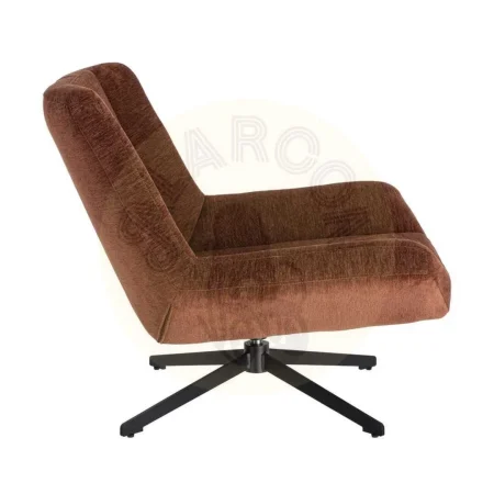 Sillón giratorio tapizado en tejido 100% poliéster con estructura metálica y rotación 360º 89x86x77cm - Ixia - 616362IX - foto-secundaria-3