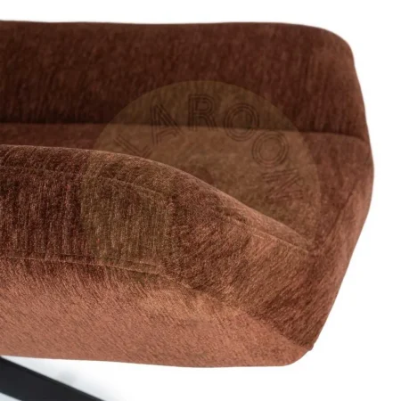 Sillón giratorio tapizado en tejido 100% poliéster con estructura metálica y rotación 360º 89x86x77cm - Ixia - 616362IX - foto-secundaria-4