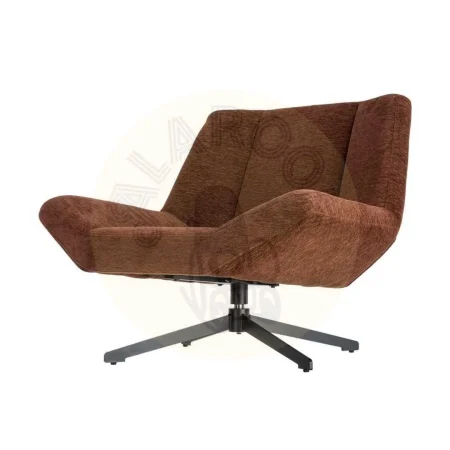 Sillón giratorio tapizado en tejido 100% poliéster con estructura metálica y rotación 360º 89x86x77cm - Ixia - 616362IX - foto-secundaria-5