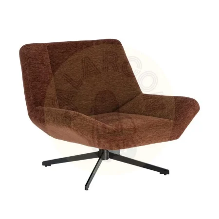 Sillón giratorio tapizado en tejido 100% poliéster con estructura metálica y rotación 360º 89x86x77cm - Ixia - 616362IX - foto-secundaria-9