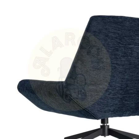 Sillón giratorio tapizado en tejido azul con estructura metálica 89x86x77cm - Ixia - 616363IX - foto-secundaria-1