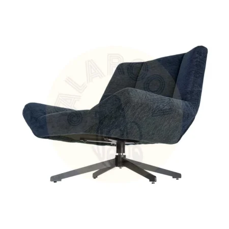 Sillón giratorio tapizado en tejido azul con estructura metálica 89x86x77cm - Ixia - 616363IX - foto-secundaria-4