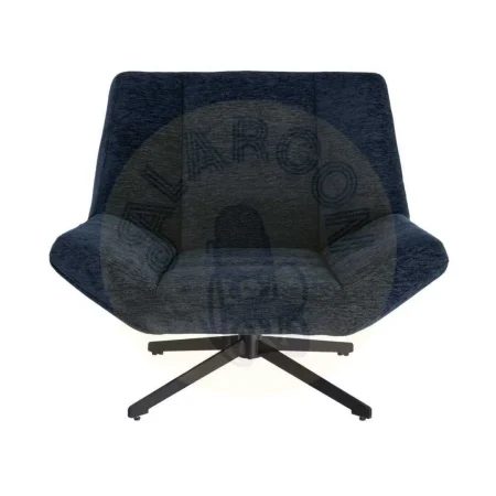 Sillón giratorio tapizado en tejido azul con estructura metálica 89x86x77cm - Ixia - 616363IX - foto-secundaria-5