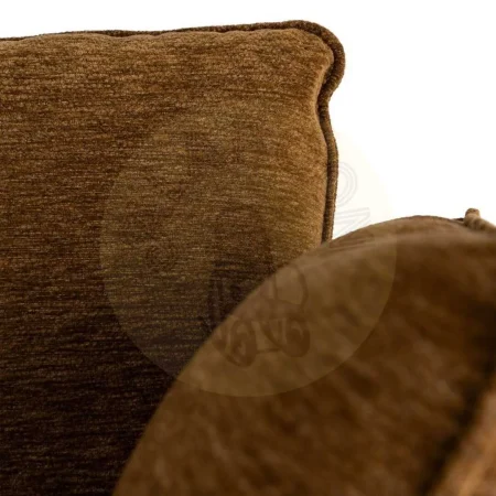 Sillón tapizado en tejido marrón claro con estructura metálica y 2 cojines 95x80x79cm - Ixia - 616365IX - foto-secundaria-4