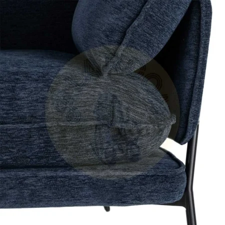 Sillón azul tapizado en tejido con estructura metálica y cojines 95x80x79cm - Ixia - 616366IX - foto-secundaria-1