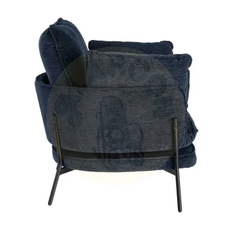 Sillón azul tapizado en tejido con estructura metálica y cojines 95x80x79cm - Ixia - 616366IX - foto-secundaria-3