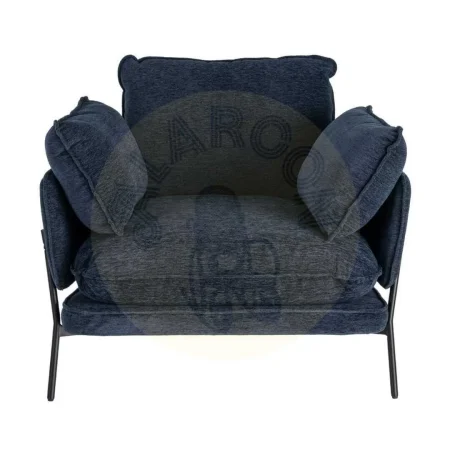 Sillón azul tapizado en tejido con estructura metálica y cojines 95x80x79cm - Ixia - 616366IX - foto-secundaria-6