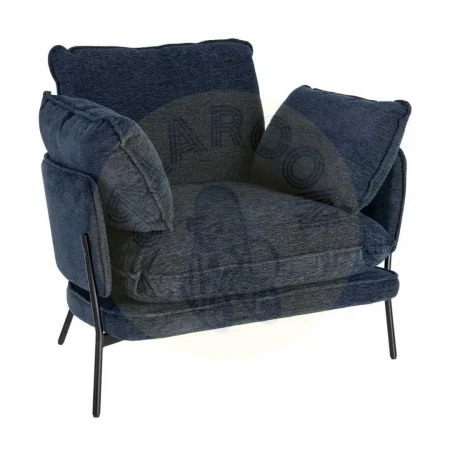 Sillón azul tapizado en tejido con estructura metálica y cojines 95x80x79cm - Ixia - 616366IX - foto-secundaria-8